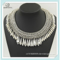 2015 New Fashion Exaggerated Silver Layered Acrylic Small Plastic Beads Collar Necklace